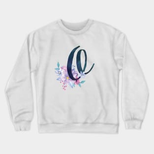 Floral Monogram O Pretty Lilac Bouquet Crewneck Sweatshirt